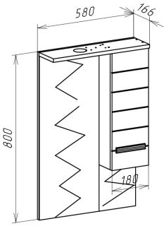 Зеркало-шкаф с подсветкой Bellezza Сиена 60см левый белый 00000001235